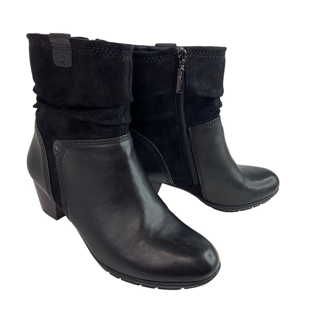 Medicus  Women’s Jil Heeled Zip Up Slouch Ankle Booties Shoes Size 7M